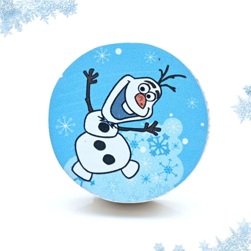 Handmade Pine Wood Olaf Themed Knob for Kids Furniture